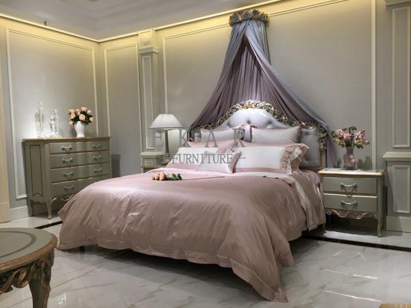 Bedroom furniture liberty style bedside cabinet in two drawers, cabriole legs FN-189