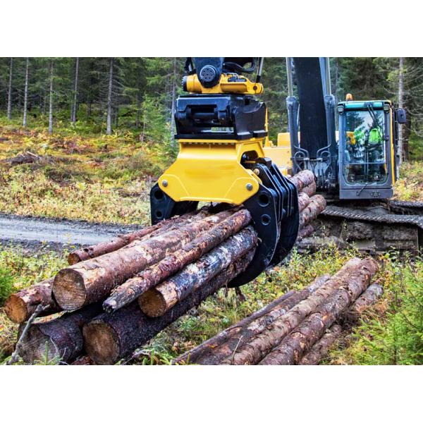3 ton Hydraulic Excavator Attachments Rotating Wood Grapple Max Jaw Opening 1.5m