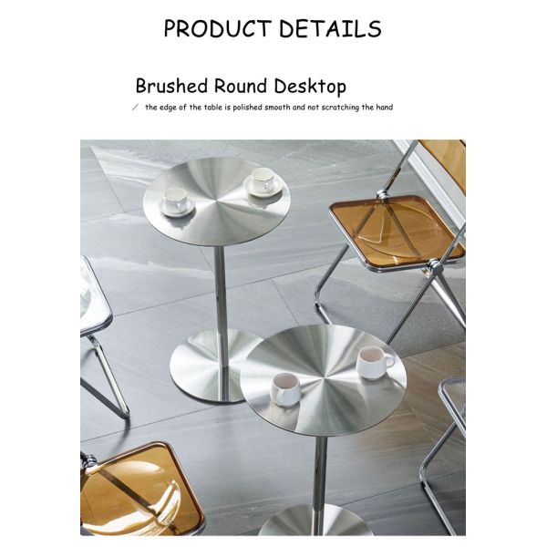 Metal Durable Round Table With Foldable Dining Chair Simple Outdoor Table and Chairs for Restaurant