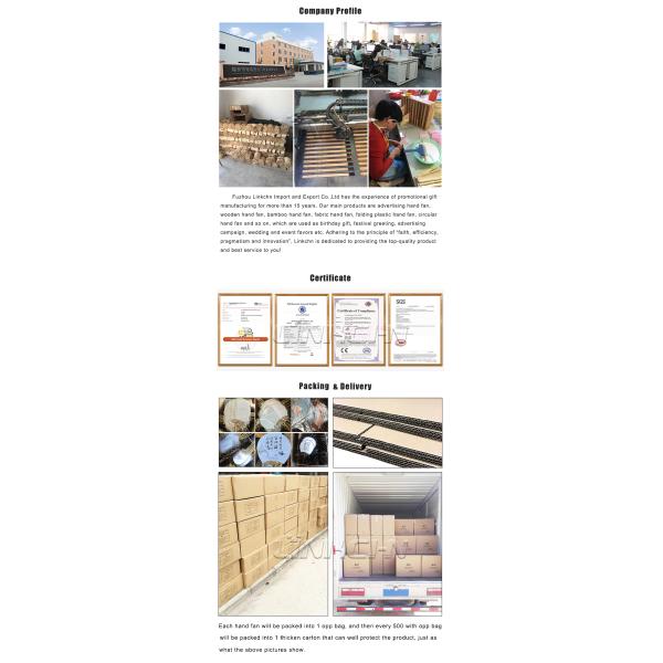 Customized Paper Paddle Handheld Decorative Fans