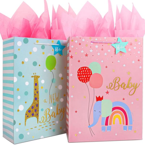 Наклейки Красочные мультфильмы животных Конфеты Подарочный бумажный пакет для детей День рождения Детский душ