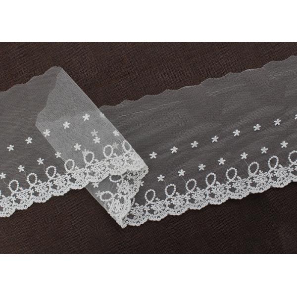 Флористическая отделка шнурка нейлона вышивки с хлопковым волокном для Бридал ленты платья