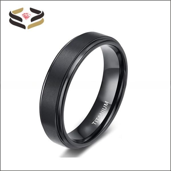 Gift Gold Black Titanium Wedding Band Matte Finished 4mm 6mm 8mm For Men Women