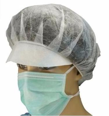 Hygienic Disposable Scrub Caps Peaked Disposable Bouffant Hats Lightweight