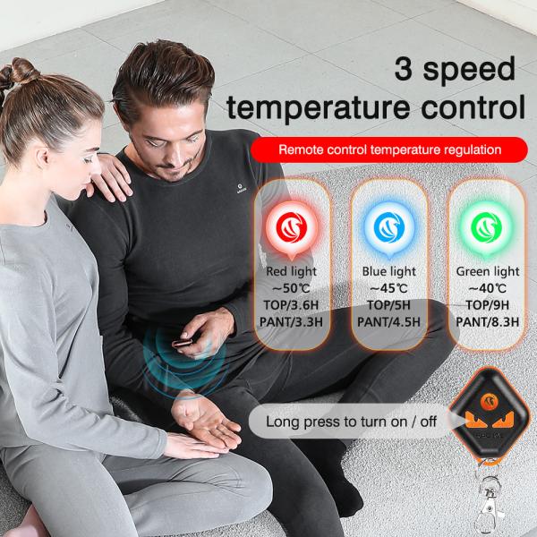 Mulheres Premium Inverno Longo Calor Tops Elétrico Calças Traje Conjunto Roupa aquecimento Velocidade aquecida Traje térmico Calçado