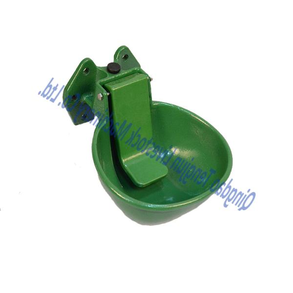 2L Capacity Cow Water Bowl Green Powder Coated With Brass Valve