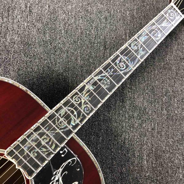Custom AAAA All Solid KOA Wood 43 Inch Design Jumbo Body Acoustic Guitar Abalone Binding with Logo on Headstock is OK
