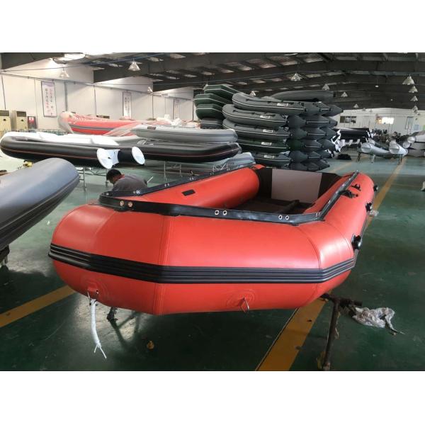 Orange Color Hypalon Foldable Inflatable Boat Aluminum Floor 470cm Length For Rescue