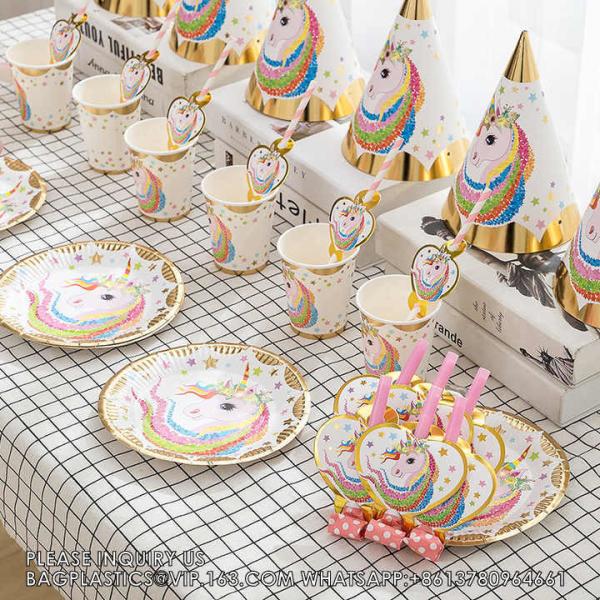 Hot Stamping Unicorn Themed Children'S Birthday Suit Party Supplies Creative Unicorn Party Supplies