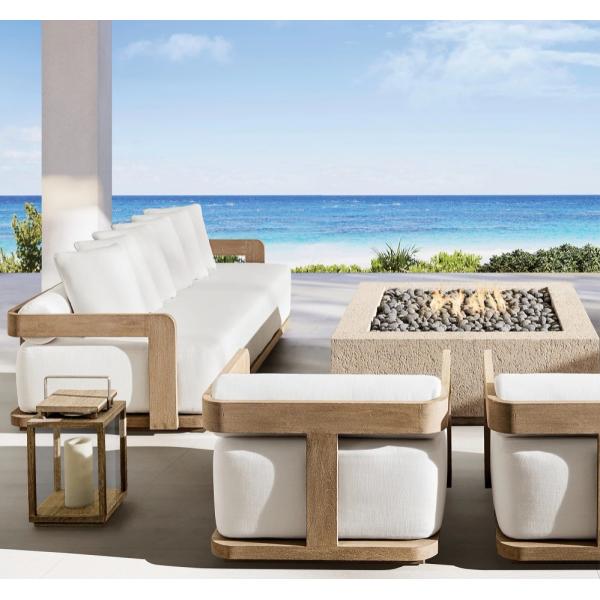 Multiple Designs Weathered Teak Outdoor Sofa Set for Solid Teak Garden Furniture
