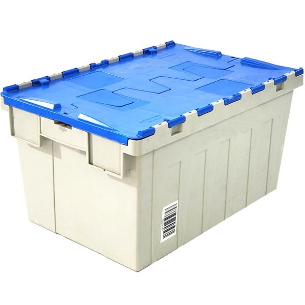 FIRST 600*400*315mm Plastic Attached Lid Container Multifunction Moving Stack and Nest