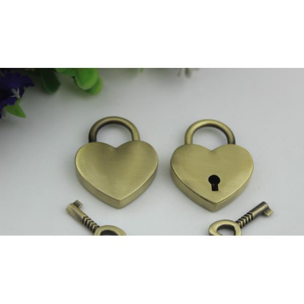 Bag heart-shaped shape light gold hardware decorative wedding padlock luggage hanging concentric lock
