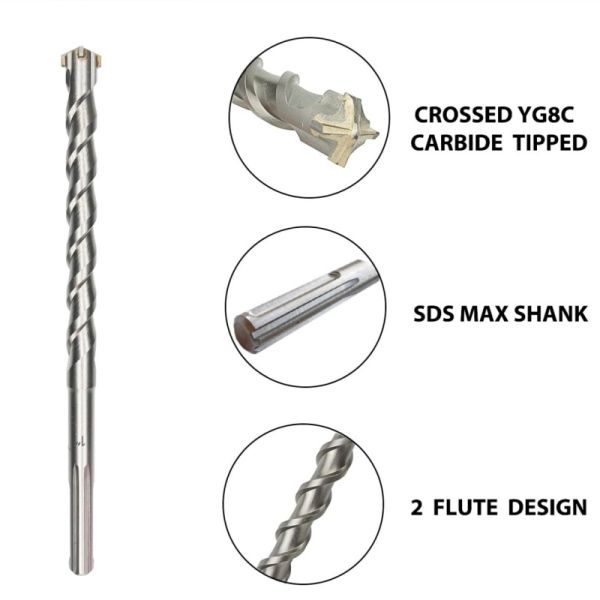 Building Materials SDS Plus Bits MAX Hammer 5 8 Drill Bit 4 Flute 4 Cutter