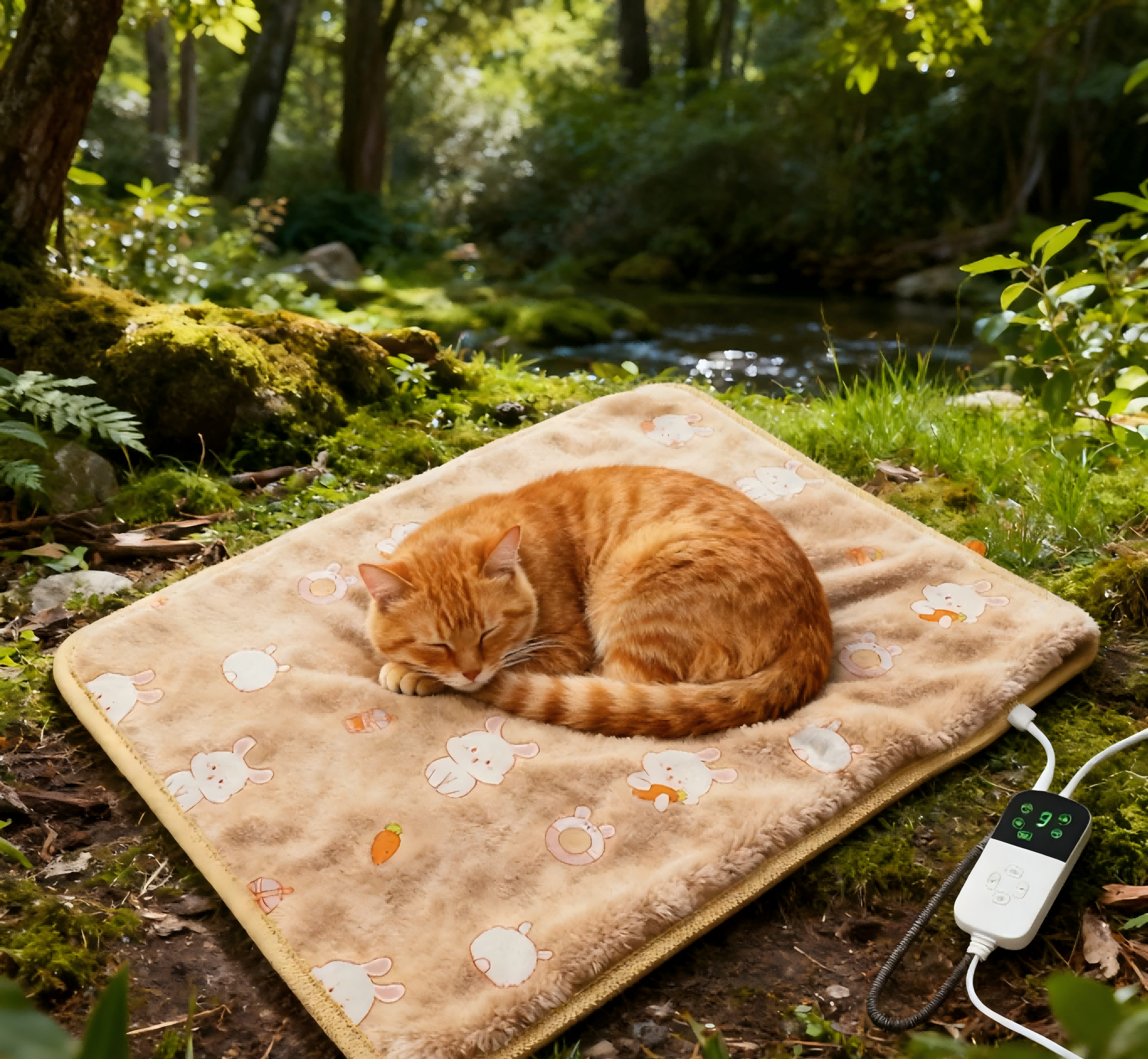 Safe Smart Pet Heating Blanket with Temperature Control Removable Washable Soft for Cats