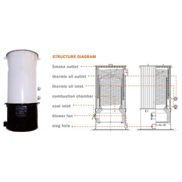 500KW Vertical Coal Fired Coil Type Thermal Oil Boiler For Synthetic Fiber Industry