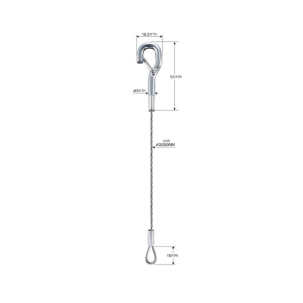 Single Leg Steel Wire Rope Cable Lanyard Loop And Loop With Lanyard Hooks YW86537