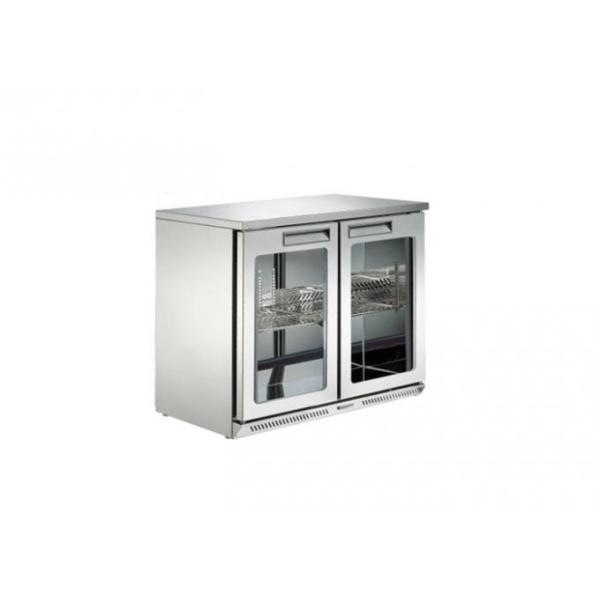 Clear Glass Double Door 920mm Catering Refrigeration Equipment