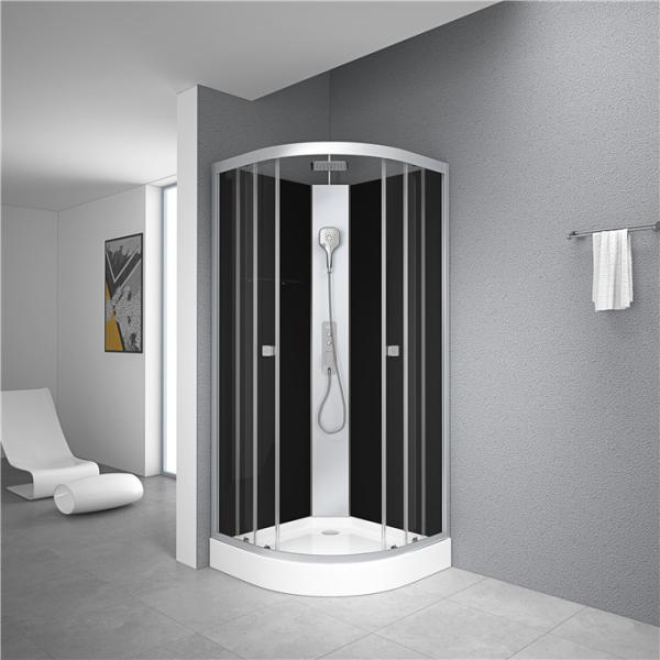 Circle Quadrant Shower Cabin with white acrylic tray and roof 85X85X225cm