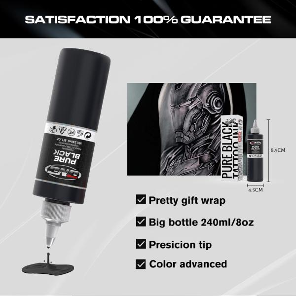 240ML Professional Black Tattoo Ink Color Tattoo Ink For Tattooing