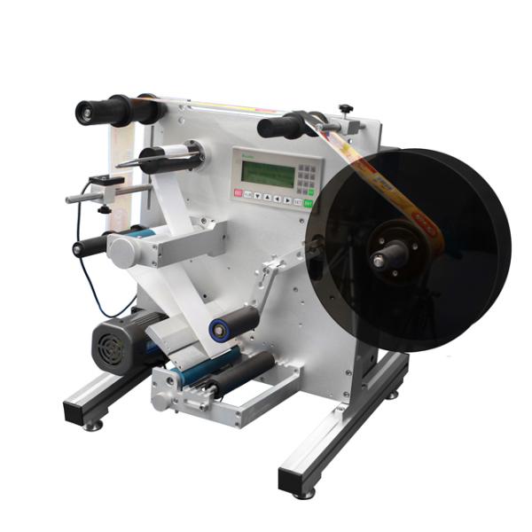 Máquina de etiquetas semi automática da etiqueta da garrafa redonda com tela táctil