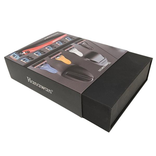 Black Magnetic Gift Box / Luxury Magnetic Closure Rigid Boxes With Eva Satin Insert