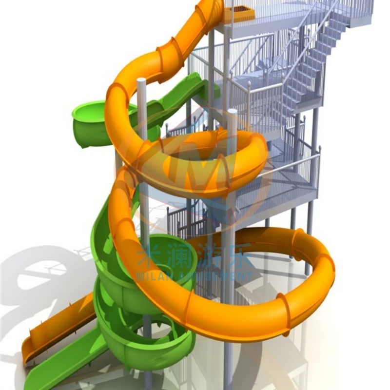 Spiral Water Playground Slide Outdoor Fiberglass Water Slide