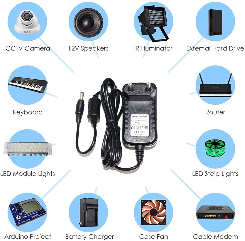 Электропитание DC переходника силы трансформатора 12v 6a класса 2
