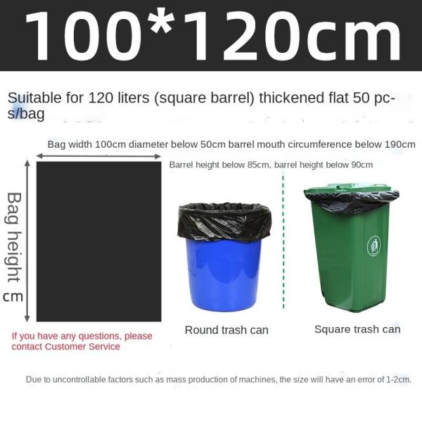 Large Black Sanitation Trash Bin Large Garbage Bag Property Community Factory Wholesale Plastic Garbage Bag