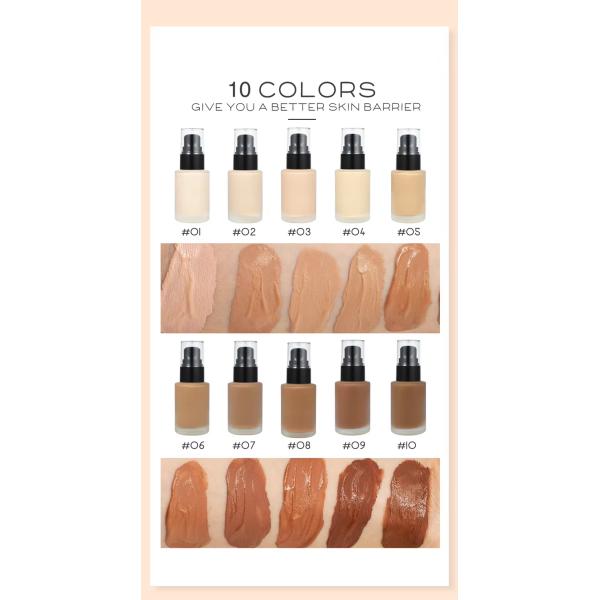 OEM Long Lasting Vegan Liquid Foundation Waterproof Face Matte SPF30 Makeup Concealer Foundation