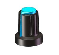 Controle de volume elétrico de plástico Amp Negro botão de potencializador de 6 mm