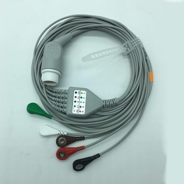 8 Pin PH Ecg Cable / Clip , Monitor Connector Reusable ECG Lead Wires