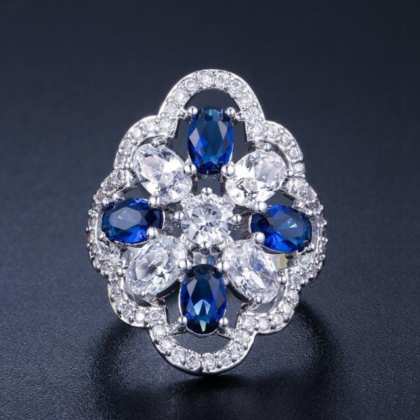 Crystal Rings For Women Circle CZ Ring Fashion Engagement Ring Jewelry Copper Gold-Plated zircon Wedding Ring for Gifts