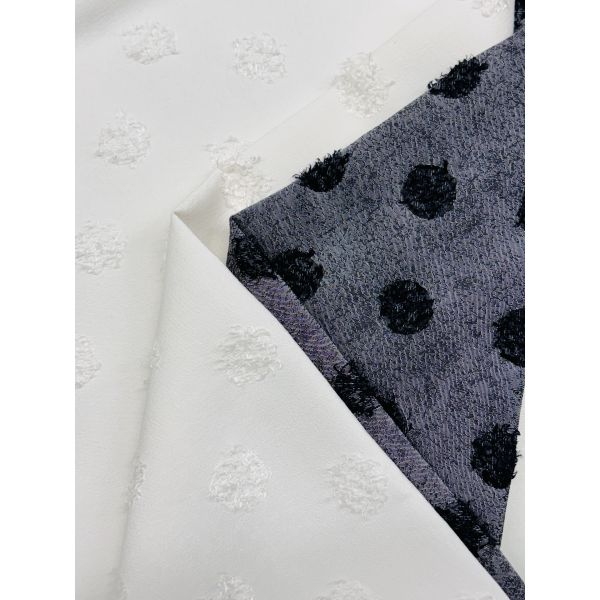 Spring And Autumn New Style 65% Polyester 35% Cotton Artistic Wave Dot Fringe Jacquard Fabric 152CM 148G/M ²
