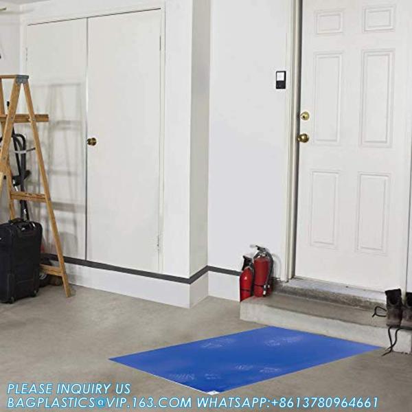 Sticky Mats For Cleanrooms, Walk Off Tacky Mats For Construction Home Pets Warehouse Garage 24X36 Blue