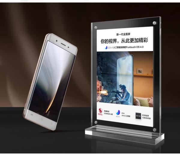 T Style 200mm Metal Poster Stand Acrylic Magnetic Countertop Sign Holder