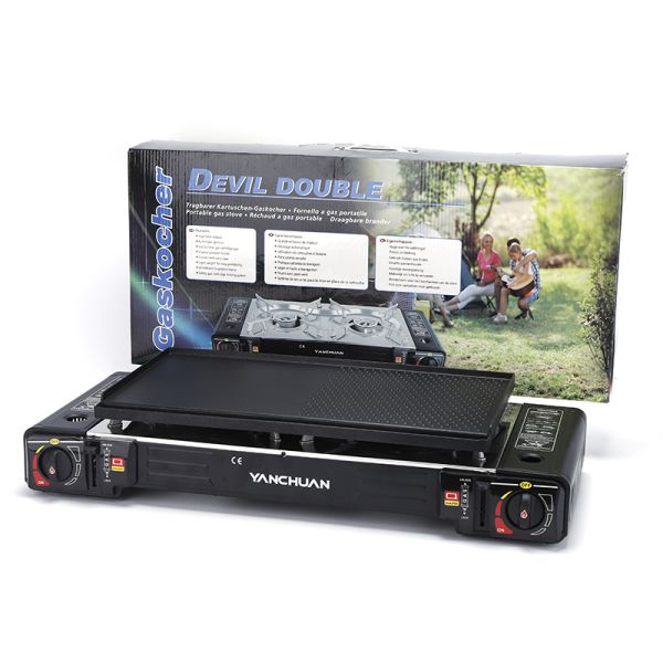 Wholesale New Dual Fuel Propane & Butane Portable Outdoor Camping Gas Stove and Heater 2 in 1 Double Burner Gas Stove