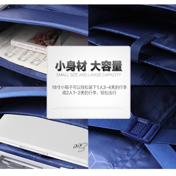 Equipaje de 18 pulgadas, equipaje de embarque pequeño multifuncional, maleta de aluminio para negocios, contraseña para hombres y mujeres 17 caja dura de viaje