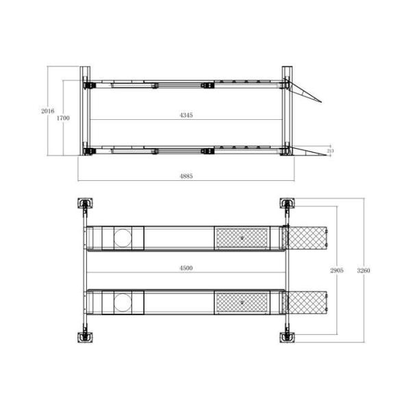Four Wheel Alignment 4 Post Hydraulic Garage Car Lift Capacity 4000Kgs