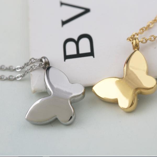 Stainless Steel Jewelry Butterfly shape necklace,Stainless Steel  Shell necklace with gold silver color