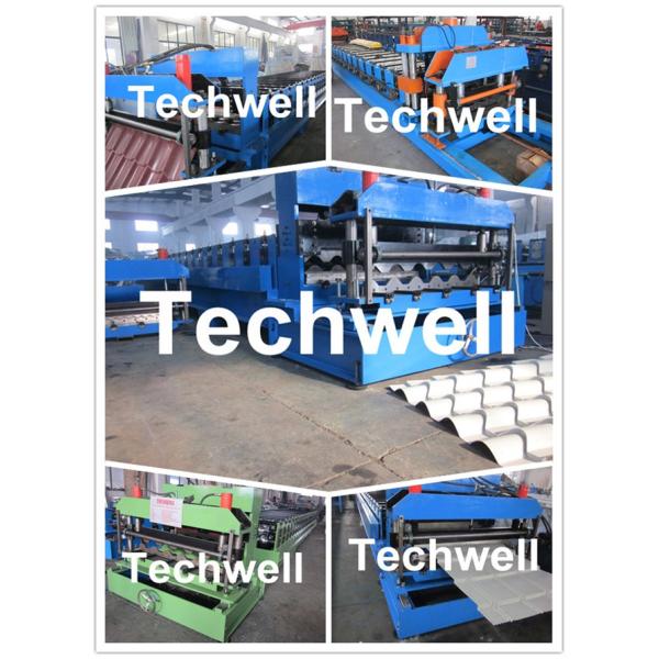Galvanized Coil Tile Roll Forming Machine For Metal Roof Tile , Steel Roofing Sheet
