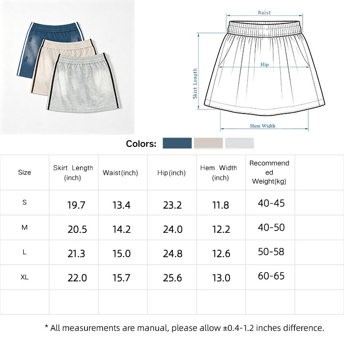 300GSM A Line Mini Skirt Wrinkle Free Sport Mini Skirt Spray Horse Wash