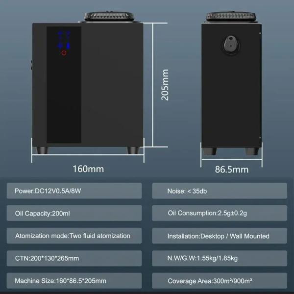 Smart Metal APP Control Waterless Oil Diffuser Machine For Hotel Home Office