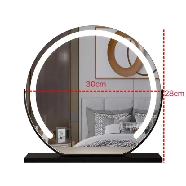 15X Magnification Smart Touch Dimmable 3 Modes 360° Rotation LED Round Makeup Vanity Mirror with Lights Mirror(WH-MR-79)