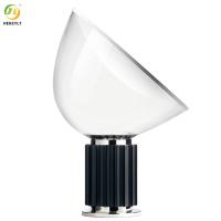 Candeeiro de mesa led de alumínio simples para mesa de estar quarto de vidro