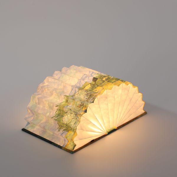 Wood Origami Floor Standing Paper Lamps Night Reading Light