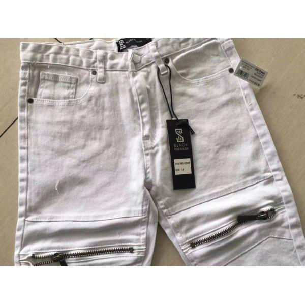 Creamy White Boy's Slim Chino Pants 97% Cotton 3% Spandex