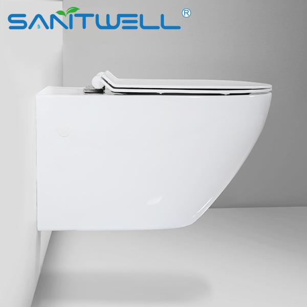 Rimless flushing ceramic wall hanging wc  white color for bathroom