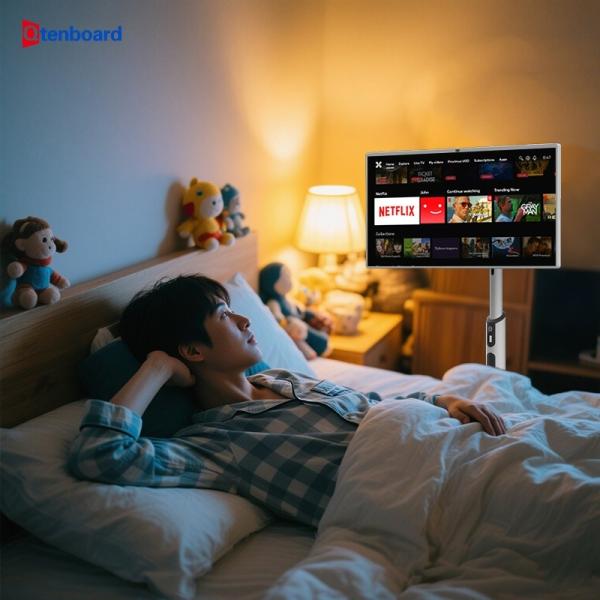 Qtenboard 27 32インチ オフィス会議 タッチスクリーン モバイル スマートテレビ 無線WiFi ローリング Android 13 ポータブルテレビ