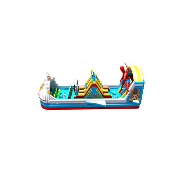 Spider Man Children Fun Park Inflatable Ship Boat Jumping Slide