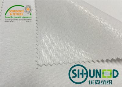 Tela 100% entrelinhando kejme'noykejme do poliéster com HDPE liso do revestimento para a camisa ocasional